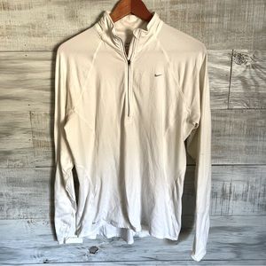 Nike Women’s White Long Sleeve Running Half Zip Pullover